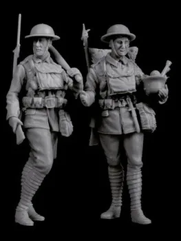 1/35 старинного британского набора времен Первой мировой войны (2 фигурки)  Наборы фигурных моделей из смолы, миниатюрный гк в разобранном виде, неокрашенный