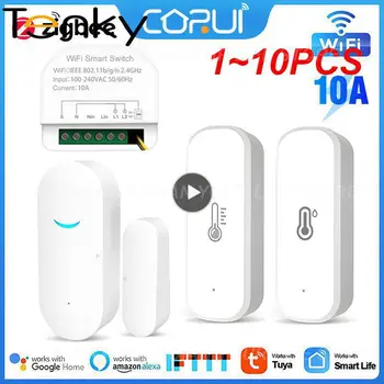 1 ~ 10ШТ Датчик температуры и влажности на батарейках Smart Life / приложение Tuya Zigbee Smart Home Security Remote Monitor