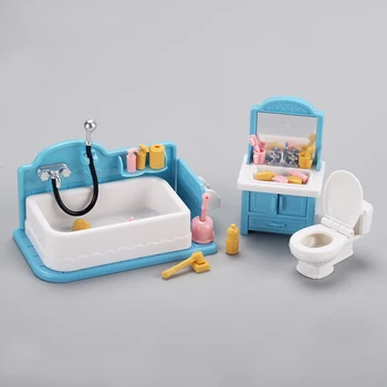 1 комплект миниатюрных предметов для мини-туалета в кукольном домике, Аксессуары для кукольного дома, Мебель, Семейные игрушки, Игрушки для гостиной, Игрушки для ванной комнаты для детей