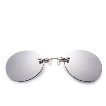 1 шт. Очки с зажимом для носа, круглые солнцезащитные очки Matrix Morpheus без оправы, мини-безрамные винтажные мужские очки UV400