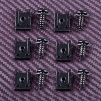 15 комплектов U-образных зажимов с винтами для крепления бампера автомобиля, обшивки крыла, черного цвета