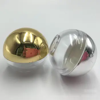 200 шт./лот, 5 г высококачественной акриловой банки в форме шара с золотой / серебряной крышкой, контейнер для крема для глаз и блеска для губ объемом 5 мл.