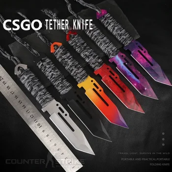 2024 Классический CS GO Тактический Стационарный нож для выживания, самообороны, Походный нож с кожаными ножнами, Изысканный инструмент