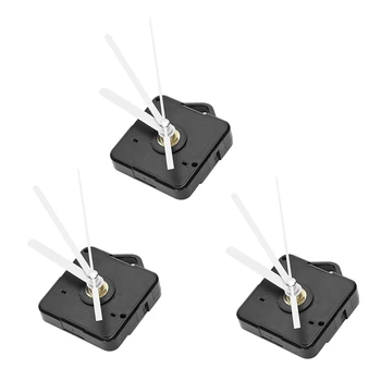 3 комплекта запасных частей для ремонта настенных часов с маятниковым механизмом, кварцевый часовой механизм со стрелками и комплектом фурнитуры (черный + белый)