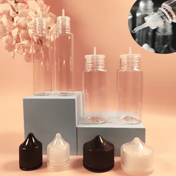 30шт 30-120 мл прозрачных пластиковых пустых бутылок-капельниц в форме вейп-ручки для путешествий, прозрачные контейнеры для глаз с защитными от детей крышками