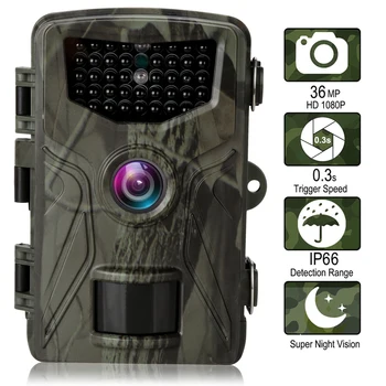 36MP Камера слежения за охотничьими тропами 1080P Наблюдение за дикой природой Инфракрасные камеры ночного видения HC804A Фотоловушки для диких животных Водонепроницаемые