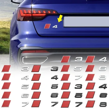 3D ABS Хромированные Буквы Автомобиля Эмблема Заднего Багажника Значок Наклейка Для Audi Sline A4 A6 S3 S4 S5 S6 A7 S7 S8 RS3 RS4 SQ5 RS6 RS7 SQ8 логотип