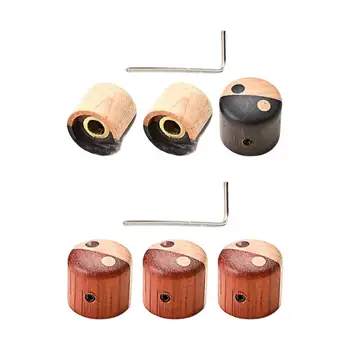 # 3x Деревянные прочные аксессуары для электрогитары, ручки регулировки скорости для замены