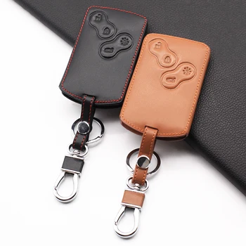 4 кнопки Высококачественный Кожаный чехол для ключей для Renault Clio Megane Logan 2 3 koleos Scenic Card Автомобильный Стайлинг
