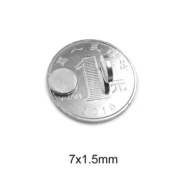 50 ~ 1000шт 7x1.5 мм Сильный Магнитный Магнит 7 мм x 1.5 мм Постоянные Неодимовые магниты 7x1.5 мм Маленький Круглый магнит 7* 1.5 мм