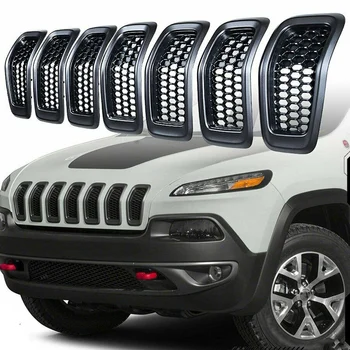 7шт Передняя решетка автомобиля в сборе Совместима с Jeep Cherokee 2014-2018 Номер детали: 6CY39XS9AC