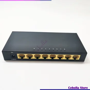 8-портовый Гигабитный сетевой коммутатор Ethernet 10/100/1000 Мбит/с КОНЦЕНТРАТОР Настольный сетевой адаптер для переключения локальной сети Металлический корпус