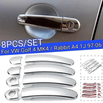 8ШТ Для Golf 4 MK4/Rabbit A4 1J 1997-2006 Отделка Крышки Дверной Ручки Хромированные Крышки Дверных Ручек Автомобиля с 2 Отверстиями