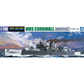 Aoshima 05674 1/700 Британский Тяжелый крейсер HMS Cornwall Военный Боевой корабль Игрушечная Пластиковая модель Строительного сборочного комплекта для хобби