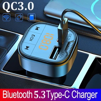 Bluetooth 5,0 FM-Передатчик Громкой Связи Автомобильный MP3-Плеер QC3.0 PD24W Dual USB Быстрое Зарядное Устройство Красочный Рассеянный Свет Автомобильные Аксессуары