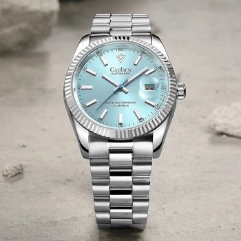 CADISEN Новые мужские механические автоматические часы высшего бренда класса Люкс C3 Luminous AR Sapphire MIYOTA 8215 100M Водонепроницаемые подарочные мужские часы