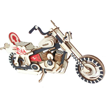 DIY 3D Головоломка Творческий BThunderbolt Harley мотоцикл Деревянная Модель Строительный Комплект Игрушка Хобби Подарок для Детей И Взрослых P72