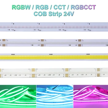 FOB COB LED Strip Light 840LEDs/M CCT/RGB/RGBW/RGBCCT High-Density Гибкое Линейное Светодиодное Освещение RA90 с Регулируемой яркостью для Декора DC24V