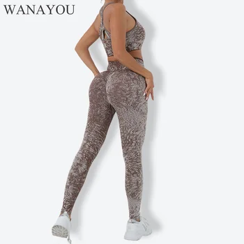 WANAYOU Beauty Back Yoga Set, Тренировочная Одежда для Женщин, Шорты с Высокой Талией, Подтягивающие Ягодицы, 2 предмета, Укороченный Топ, Спортивные Бюстгальтеры, Набор для упражнений