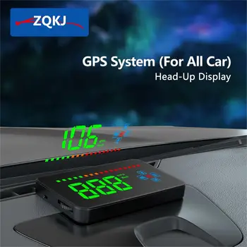 ZQKJ A2 HUD GPS Box Проектор на лобовое стекло Автоаксессуар Электронный Спидометр для всего автомобиля Головной дисплей Напоминание о тревоге LED