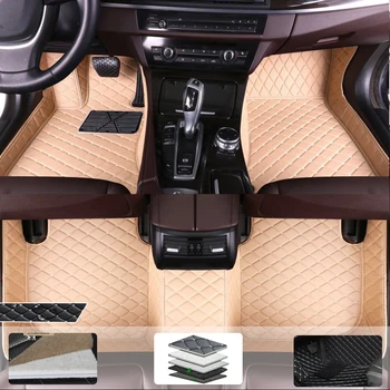 Автомобильные коврики для Mitsubishi Pajero V93 2010-2018 2019 Пользовательские автомобильные накладки для ног, кожаные водонепроницаемые ковры, Аксессуары для интерьера