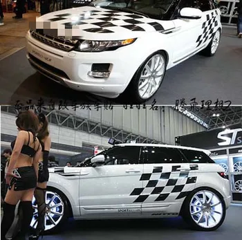 Автомобильные наклейки ДЛЯ Land Rover Range Rover Evoque с флагом гоночной сетки, декоративная наклейка, персонализированные автомобильные наклейки на заказ