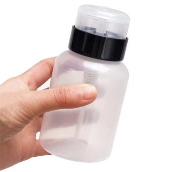Бутылка для многоразового использования для ногтей объемом 200 МЛ, Пустой насос, пресс для жидкого спирта, жидкость для снятия лака, флакон для чистки, Диспенсер для маникюра, контейнер для маникюра