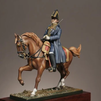 В разобранном виде 1/32 древний человек офицер с лошадью фигурка солдата Смоляная фигурка миниатюрные модельные наборы Неокрашенные