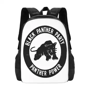 Вечеринка-Дизайнерская сумка Panther Power Pattern, Студенческий рюкзак, Сила Народу, Равенство, Анджела Дэвис, Вечеринка 70-х Годов, Винтажный Черный