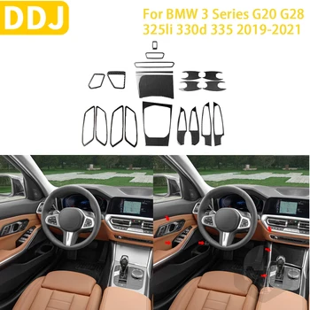 Для BMW 3 Серии G20 G28 2019 2020 2021 2022 Аксессуары Наклейка для отделки салона автомобиля с переключателем передач из углеродного волокна