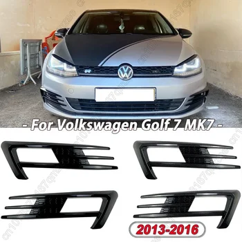 Для Volkswagen Golf 7 MK7 2013-2016 Передний Бампер Противотуманные Фары Решетка Радиатора Крышка Отделка Ветровой Нож В Стиле Бритвы Canards Пользовательский Комплект Черный ABS