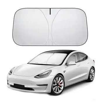 Для автомобилей Tesla Model 3 и Model Y Солнцезащитные козырьки на лобовом стекле, козырьки, солнцезащитный крем на переднем стекле, аксессуары для солнцезащитных козырьков
