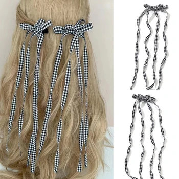Женская заколка для волос с длинной лентой и бантом в форме заколки для волос для подростков Весна Лето Прямая поставка