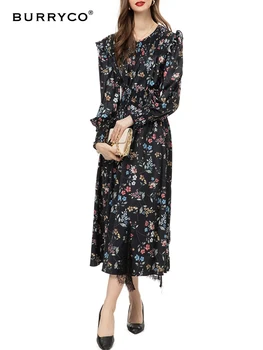 Женская новинка 2023 года, осенняя юбка свободного кроя с эластичным поясом и принтом в американском стиле в стиле ретро от BURRYCO