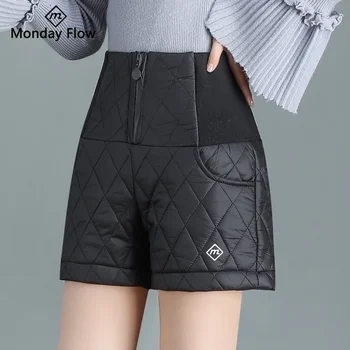 Женская одежда Mondayflow Golf, зимние теплые и утолщенные шорты для спорта на открытом воздухе, повседневные модные хлопковые черные женские шорты