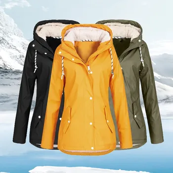 Зимние женские флисовые теплые парки, толстовки Harajuku из плотного плюша, хлопковое ветрозащитное шикарное пальто с длинным рукавом, пальто