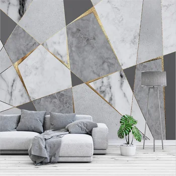 Индивидуальные большие обои 3D современный минималистичный абстрактный геометрический мраморный диван фоновая стена гостиная обои для отеля фреска