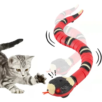Интерактивная умная сенсорная игрушка для кошек, змея, USB Перезаряжаемые игрушки для котенка для домашних кошек, Автоматическая Электронная Хитрая игрушка для домашних животных-змей