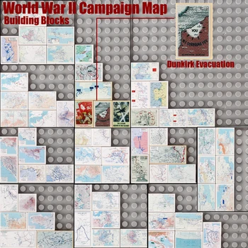 Карта Европы Второй мировой войны Строительные блоки Советско-Немецкие Военные Фигурки Аксессуары Западный Фронт Северная Африка Берлинские Кирпичи Игрушки