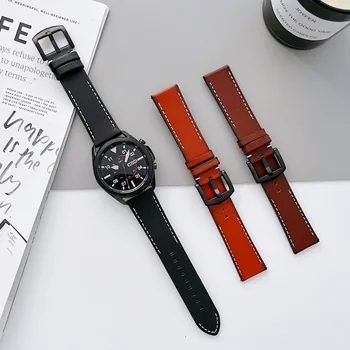 Кожаный ремешок для Samsung Galaxy watch 3/4 Gear S3, Huawei watch GT2, винтажные часы премиум-класса, сменный браслет для Amazfit GTR
