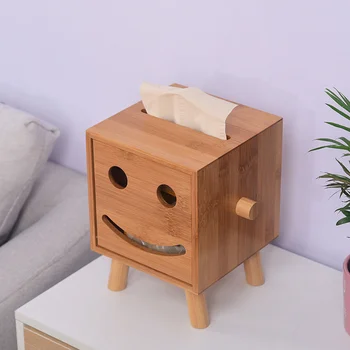 Коробка для хранения салфеток Бамбуковый Держатель для салфеток Smile Creative Милый Дом Гостиная Офис