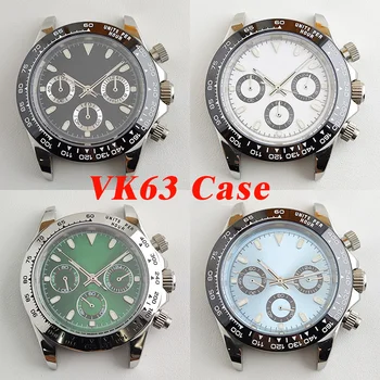 Корпус VK63 39 мм мужские часы кварцевые часы С циферблатом хронометр циферблат в виде панды подходит для механизма VK63 инструмент для ремонта часов