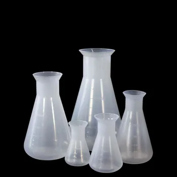лабораторная пластиковая колба Эрленмейера объемом от 50 мл до 2000 мл, конический контейнер-бутылка для лабораторных экспериментов
