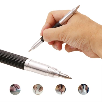 Легкосплавный Наконечник Scriber Pen Для Маркировки Гравировальных Инструментов Стеклокерамический Маркер Двуглавый Портативный