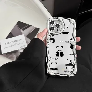 Милая мультяшная панда роскошный противоударный чехол для телефона iphone 14 plus 14 pro max 13 12 11 задняя крышка для iphone xr xs max x shield