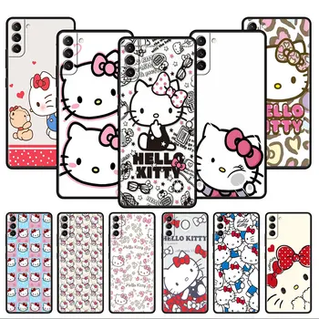 Милый Чехол Hello Kitty Для Samsung Galaxy S23 S22 Ultra S21 S20 FE S10 S9 Plus S8 Note 20 10 Plus Мягкая Оболочка Телефона