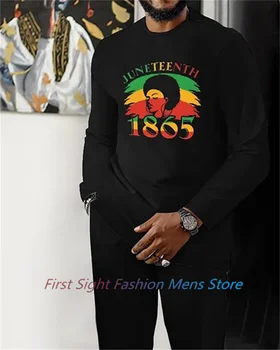 Мужская осенняя одежда в африканском стиле с 3D принтом, мужская футболка, брюки, комплект из 2 предметов, модный уличный спортивный костюм 1865