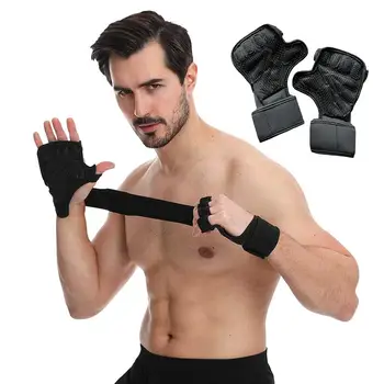 Мужские перчатки для спортзала, перчатки для фитнеса, Силиконовая прокладка, дышащие, плотно прилегающие, с сильным захватом, нескользящие Перчатки для фитнеса