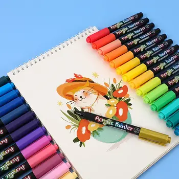 Набор разноцветных Фломастеров и ручек Ткань Поделки Акриловая Краска Ручка Товары для рукоделия