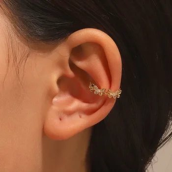 Новый оптовый зажим для ушей Ins Simple с микро-вставкой в виде бабочки из циркона, Маленький и изящный пирсинг для ушей, нежные аксессуары для ушей Для женщин